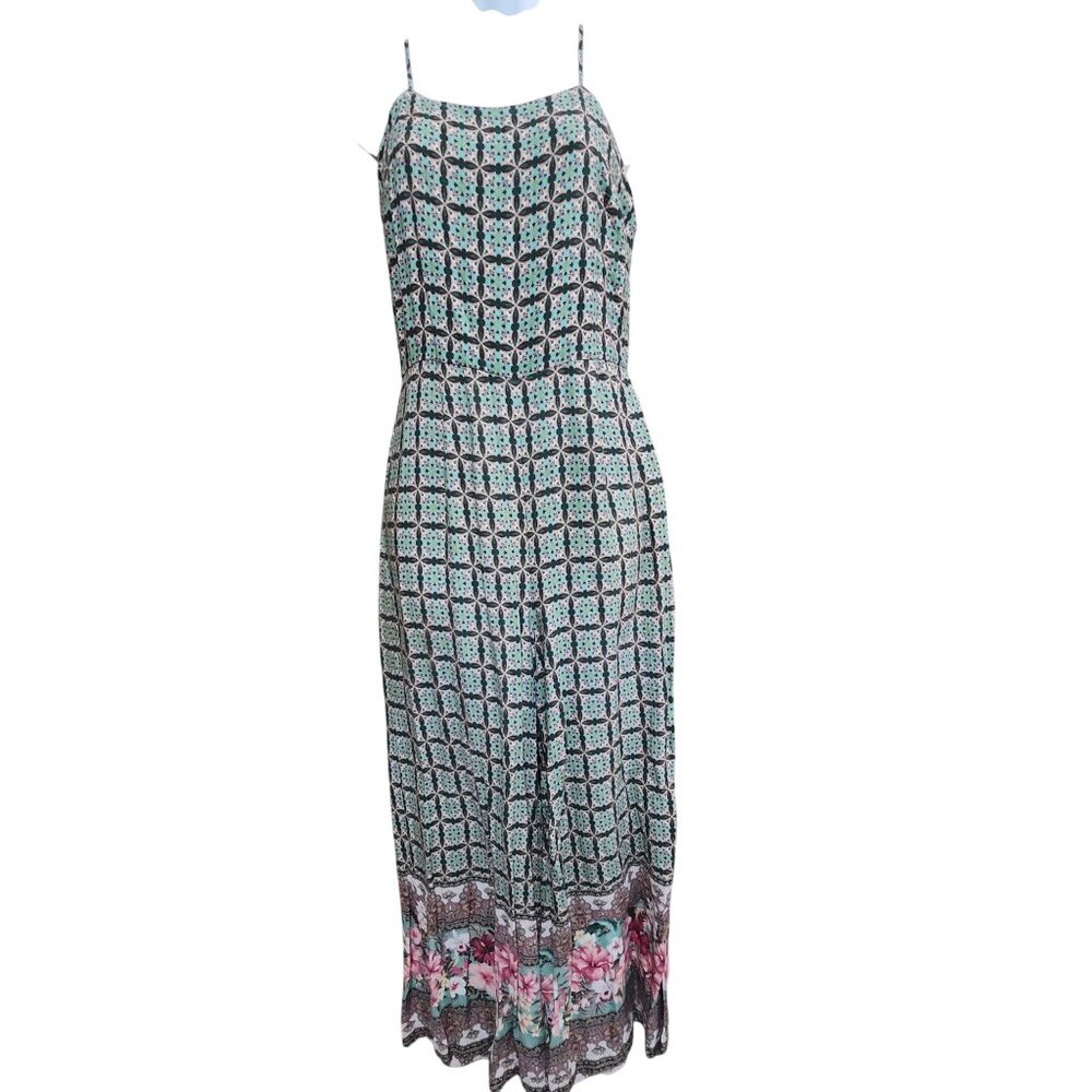 Farm Rio Women’s XS Petite Honolulu Floral Geometric Print Viscose Jumpsuit Adju - Picture 3 of 13